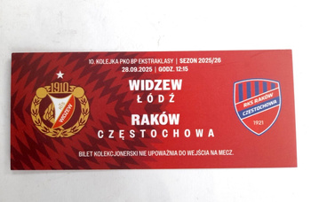 Widzew Lodz - Rakow Czestochowa (28.9.2025), sběratelská vstupenka na zápas PKO BP Ekstraklasy (oficiální produkt)