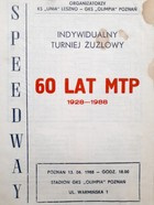 Speedwayový turnaj jednotlivců Program 60 let Mezinárodního veletrhu v Poznani (13.06.1988)