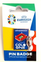 Odznak hostitelského města Kolín nad Rýnem s 2D miniaturou trofeje UEFA Euro 2024 Německo - odznak (oficiální licencovaný produkt)