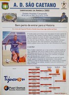 AD Sao Caetano - CA America, semifinále Copa Libertadores (9.7.2002) oficiální program zápasu