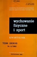 čtvrtletník "Tělesná výchova a sport" Ročník XXXVII č. 4/1993