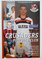 Crusaders FC - Rosenborg BK, oficiální program zápasu kvalifikace Evropské ligy UEFA (4.7.2013)