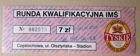 Vstupenka na kvalifikační turnaj mistrovství světa ve speedwayi (Čenstochová) 04.05.1997)