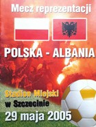 Oficiální program přátelského utkání Polsko - Albánie (29.5.2005)