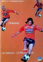 Oficiální program zápasu AC Allianssi - CS Petange UEFA Cup (14.07.2005)