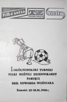 Program Novinářského fotbalového turnaje na památku Edwarda Wozniaka (Zamość, 22.-23.1.1988)