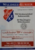 Program TSV Krähenwinkel/Kaltenweide - SV Ramlingen-Ehlershausen Landesliga Hannover (28.10.2018)