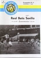 1.FC Lokomotive Leipzig - Real Betis Sevilla Pohár vítězů pohárů (19.10.1979) program