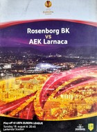Oficiální program zápasu Evropské ligy UEFA Rosenborg BK - AEK Larnaca (18.8.2011)