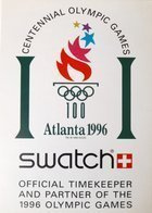 Swatch - oficiální časoměřič a partner olympijských her 1996 pohlednice